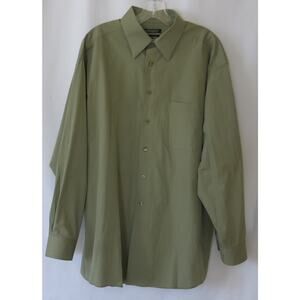 MURANO Dress Shirt Size 17/35 Men's Button Down Long Sleeve Business Sage Green